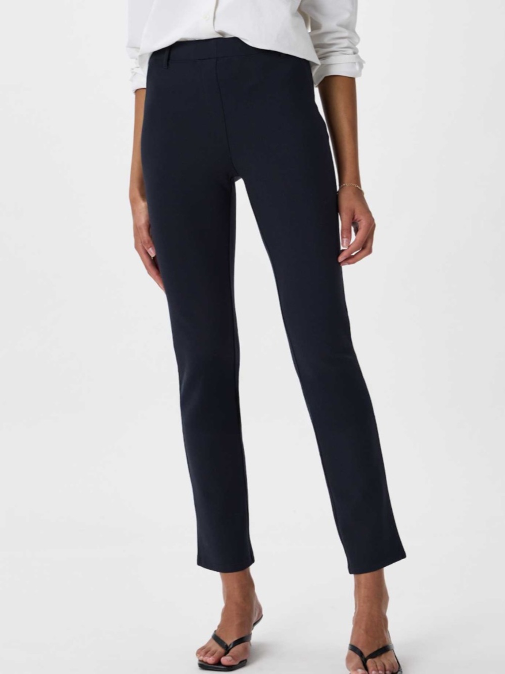 Quince Ultra Stretch Ponte Straight Leg Pants Navy XL Tall Pull-On Career